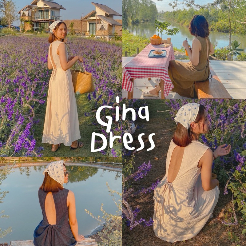 พร้อมส่ง 🌞Gina dress 🕊🎄สวยจึ้งใจ เดรสเปิดหลัง ชุดเว้าหลัง เดรสออกงานสวยๆ เรียบหรู ดูแพง มีซับใน