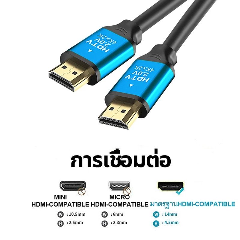 4k 60hz สาย HDMI ถึง HDMI 2M ถึงสายวิดีโอ HDMI สายเคเบิลอะแดปเตอร์ความเร็วสูงพิเศษสําหรับแท็บเล็ตสมาร์ทโฟน thumbnail 6