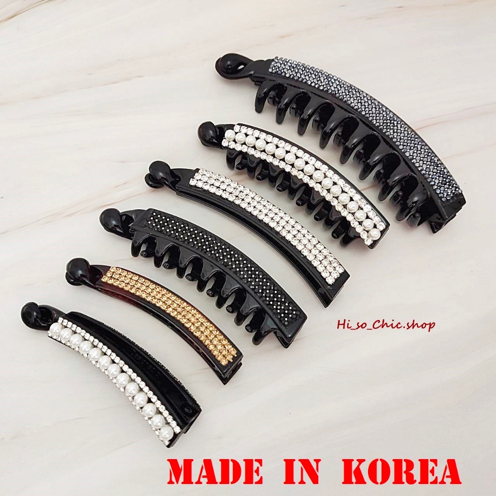 กิ๊บเกาหลี กิ๊บติดผมเกาหลี ทรงกล้วย งานเกาหลีแท้ 100% ยี่ห้อ Boyoung แนวเรียบหรู (ราคาต่อชิ้น)