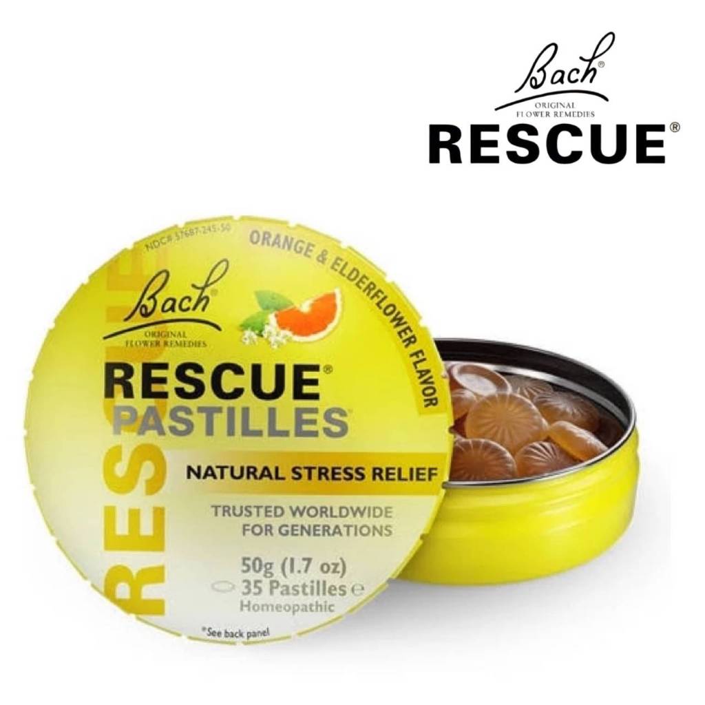 นำเข้า ยาอมแก้เครียดที่ได้รับความไว้วางใจจากทั่วโลกมารุ่นสู่รุ่น Bach Rescue Pastilles รสดอกเอลเดอร์และส้ม