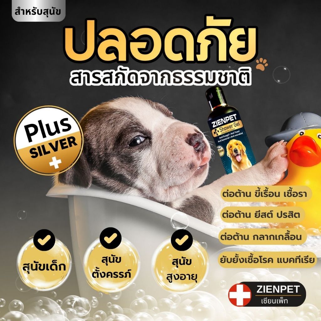 zienpet แชมพู แก้เชื้อรา ยีสต์ กลาก โรคผิวหนัง คันเกา ผิวอักเสบ