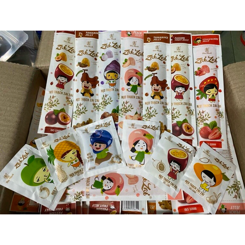 [พร้อมส่ง] เยลลี่เวียดนาม Zai Zai คละรส แบบยาว 3 ชิ้นหรือแบบสั้น 6 ชิ้น ขนาด 100g