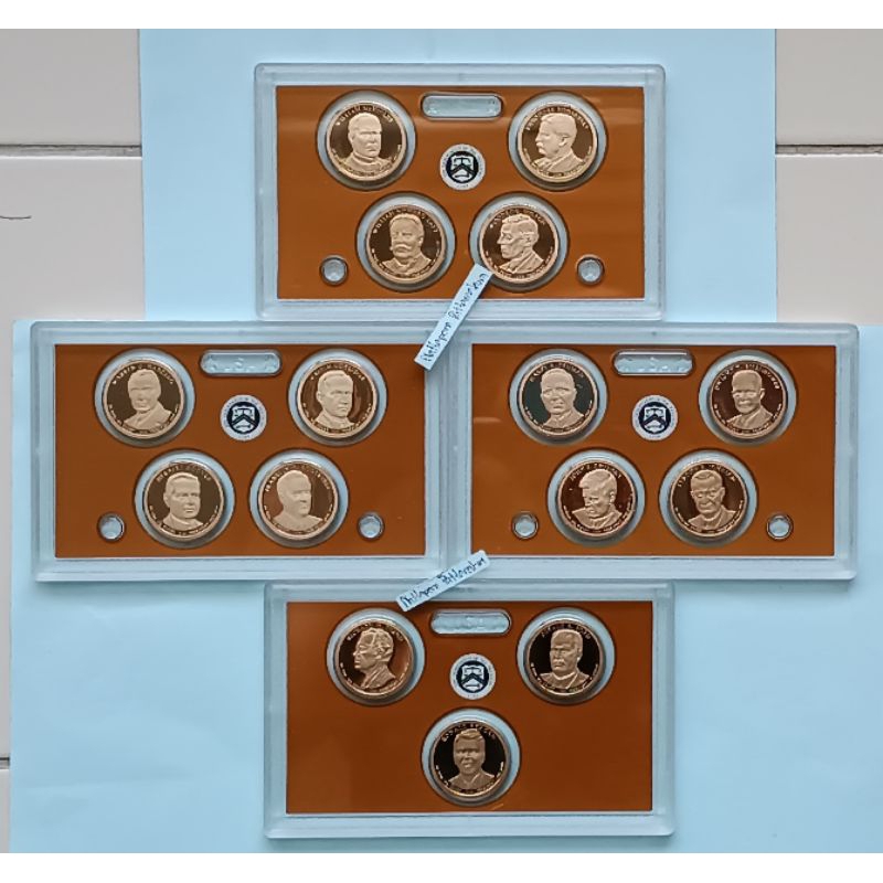 USA ชุดเหรียญขัดเงา One Dollar President  ปี 2013 -2016  (15 ประธานาธิบดี ไม่ซ้ำ )