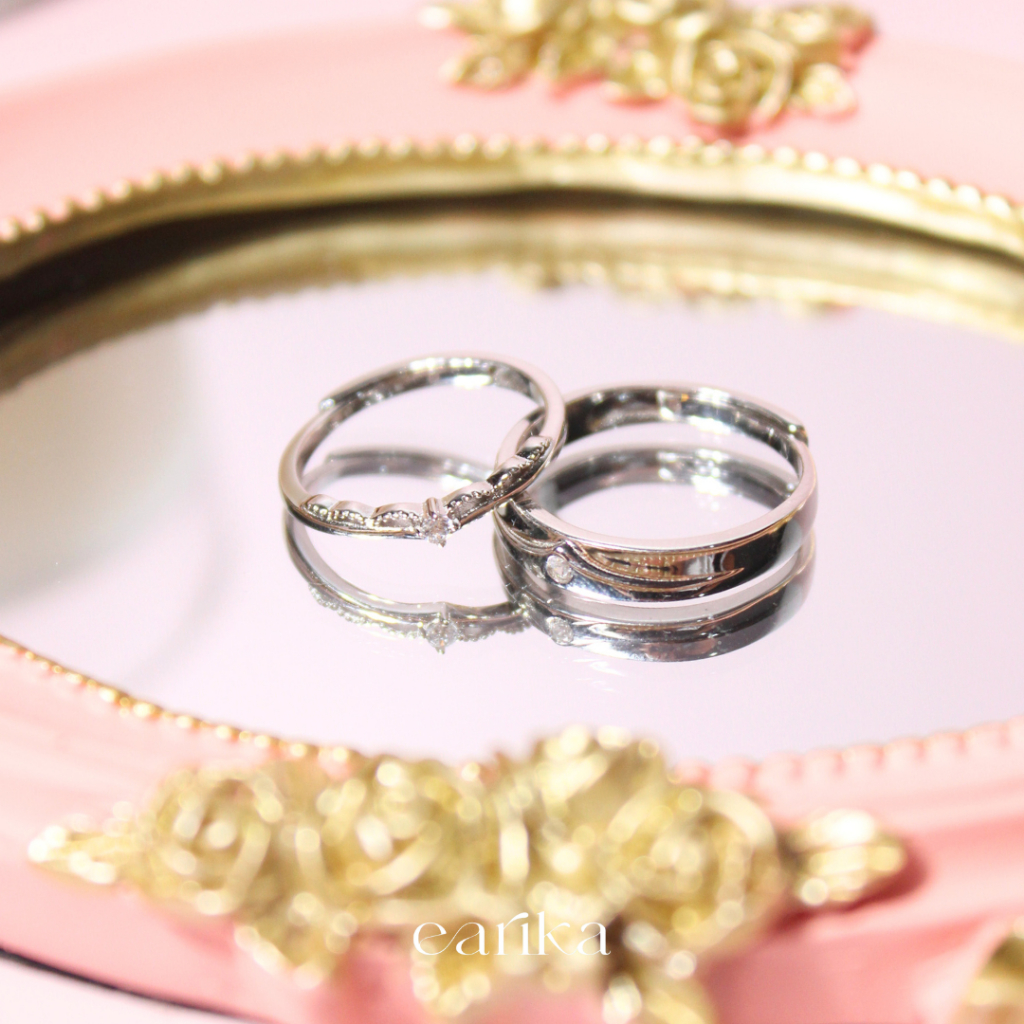 earika.earrings - charming couple ring แหวนคู่เจ้าหญิงเจ้าชาย เงินแท้ เหมาะสำหรับคนแพ้ง่าย