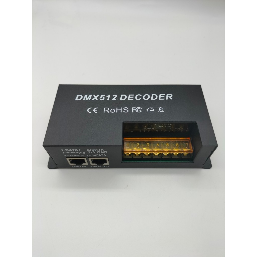 DMX512 DECODER  12V-24VDC 4X10A