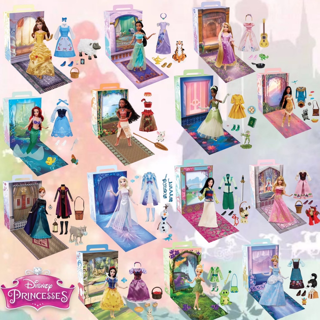 นำเข้า 🇺🇸 เซ็ทตุ๊กตาเจ้าหญิงและกิจกรรมระบายสี Disney Story Doll, The Princess 11"