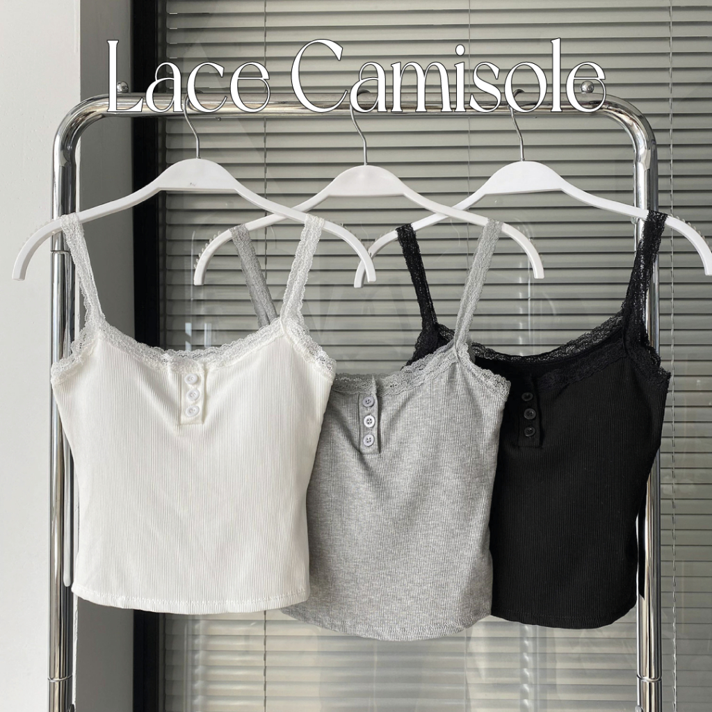Theyourlooks | 🇹🇭 Lace Camisole เสื้อสายเดี่ยวลูกไม้ มีฟองน้ำในตัว (พร้อมส่ง)