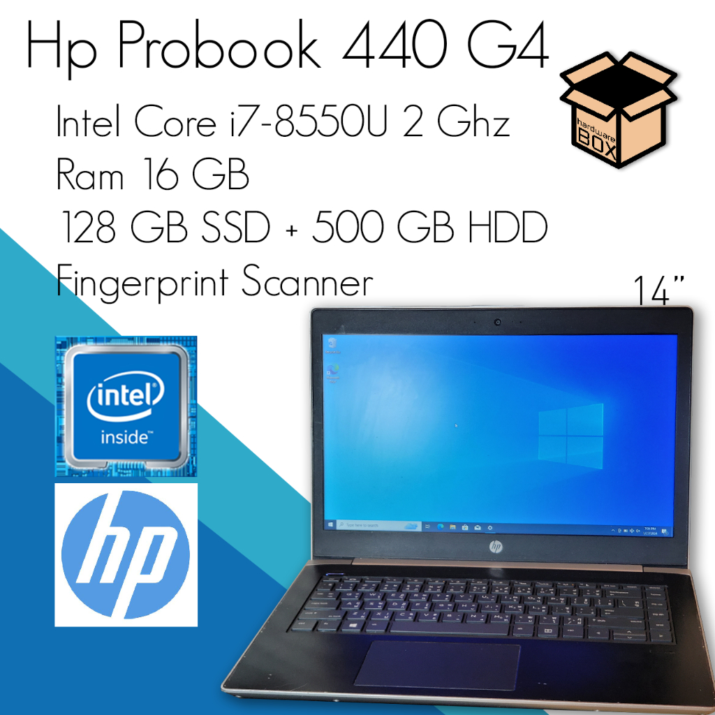 💻โน๊ตบุ๊ค HP Probook 440 G5 Core i7 8550U | Ram 16GB | SSD+HDD 628GB | 14" โน๊ตบุ๊คมือสอง