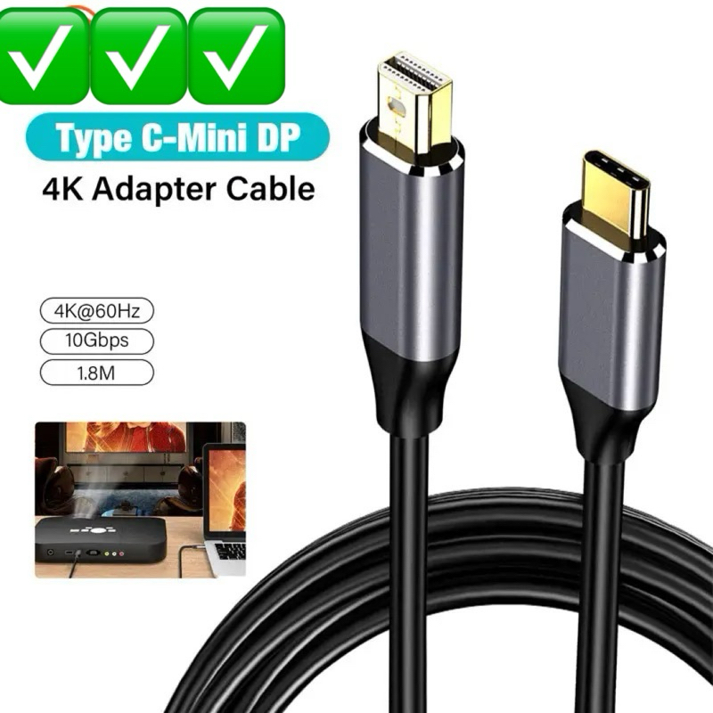 USB C to Mini DisplayPort Thunderbolt 3 to Mini DP สายสำหรับ แมค Book แอร์Pro 2022-2016 Type C iแมค MINI DP