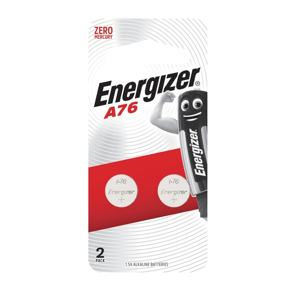 Energizer LR44 (A76) ถ่าน 1.5V Alkaline Battery จำนวน 2 ก้อน ของแท้บริษัท