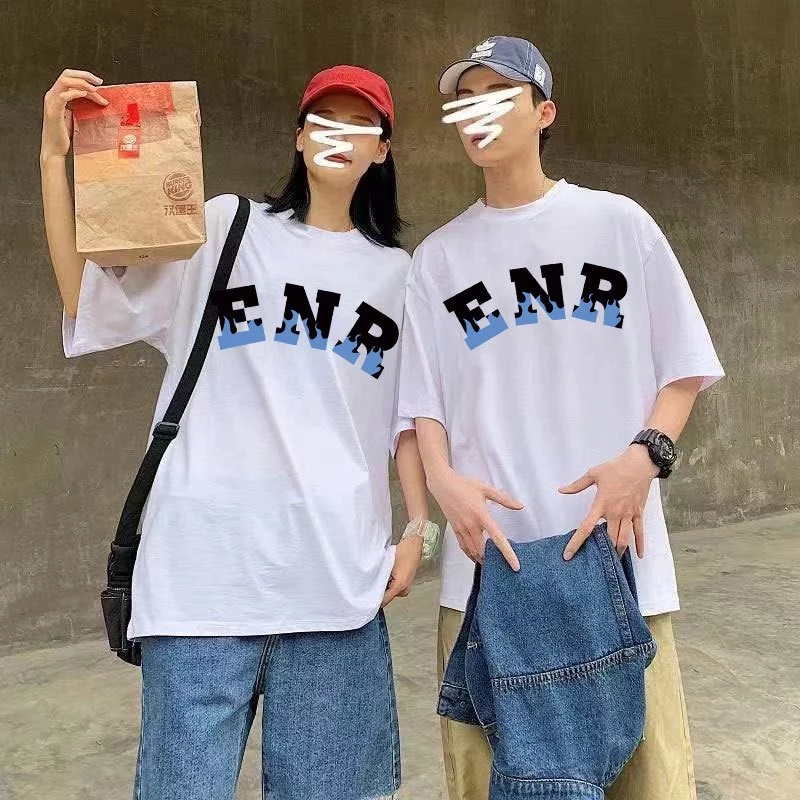 เสื้อคู่กับแฟนไซร์ใหญ่ Oversize เสื้อผ้าแฟชั่นสไตล์เกาหลี เสื้อยืดครอปผู้หญิง โอเวอร์ไซส์ชายหญิง สกรีนลายสวยงาม thumbnail 5