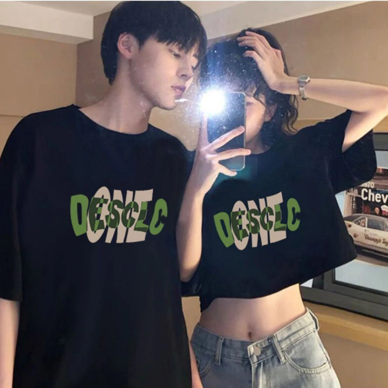 เสื้อคู่กับแฟนไซร์ใหญ่ Oversize เสื้อผ้าแฟชั่นสไตล์เกาหลี เสื้อยืดครอปผู้หญิง โอเวอร์ไซส์ชายหญิง สกรีนลายสวยงาม thumbnail 8