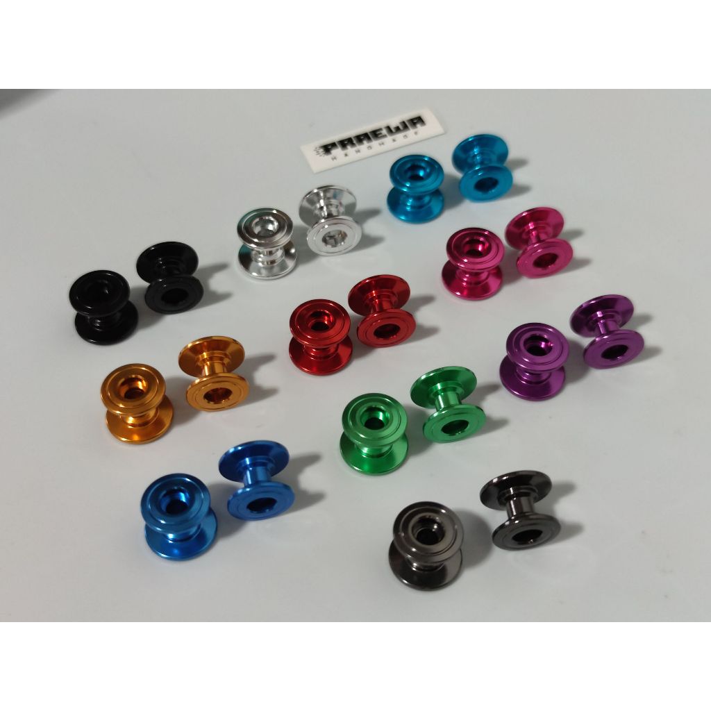 โรลเลอร์ถ้วย 12/13mm Mini4WD ครบชุดพร้อมลูกปืน (*ตัวเล็กไม่ใช่รอกยิงปลานะคะ) - Mini4WD Double Aluminum Rollers (12-13mm)