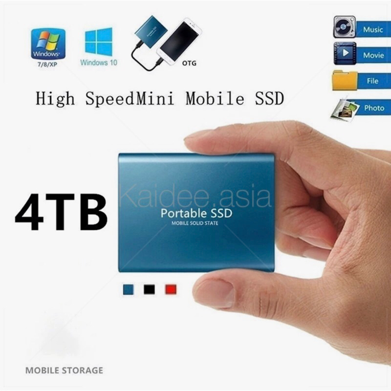 ✅ ขายดี ฮาร์ดดิสก์พกพา Portable SSD 4TB Mobile Storage ขนาดเล็ก กะทัดรัด