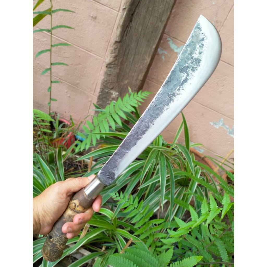 มีดลาบปลายว้าย มาเชเต้ Machete มีดอีเหน็บ E-Nep มีดเดินป่า มีดแคมป์ ใบ 11.8” SUP9 ตีร้อนชุบแข็ง ผิวไ