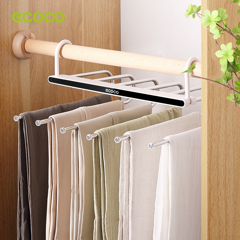 [พร้อมส่ง]Ecoco ที่แขวนกางเกง ราวแขวนกางเกง 6 ชั้น ไม้แขวนเสื้อผ้า ราวแขวนผ้าสแตนเลสอย่างดี