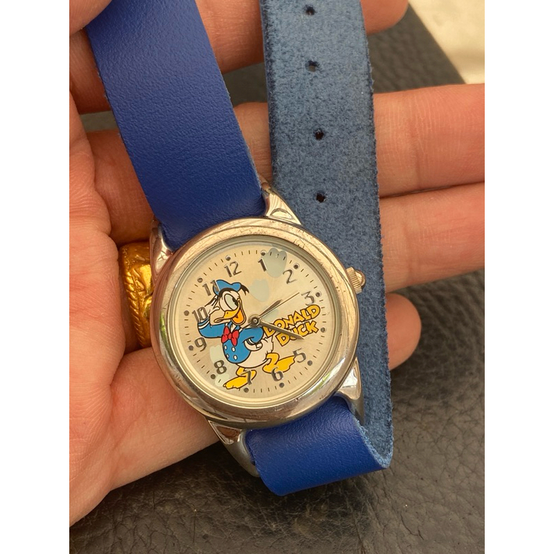 ขายนาฬิกา DONALD DUCK DISNEY สายน้ำเงิน ของแท้ มือสอง