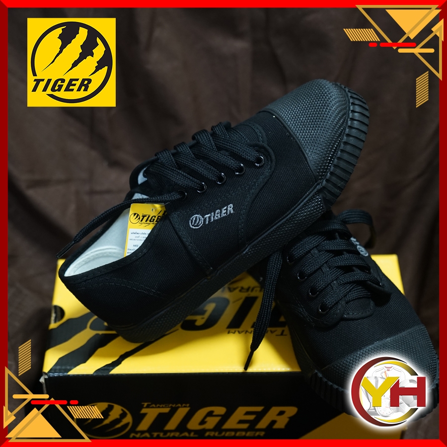 รองเท้าผ้าใบ Tiger 205 พื้นสีเขียว รองเท้านักเรียน สีน้ำตาล/ขาว/ดำ แบรนด์ Chappy พร้อมส่งของแท้ 100% - รูปที่ 3