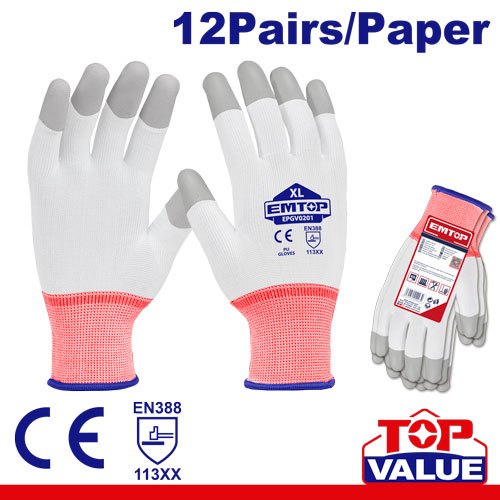 EMTOP ถุงมือช่าง ไนล่อน เคลือบ PU รุ่น EPGV0201