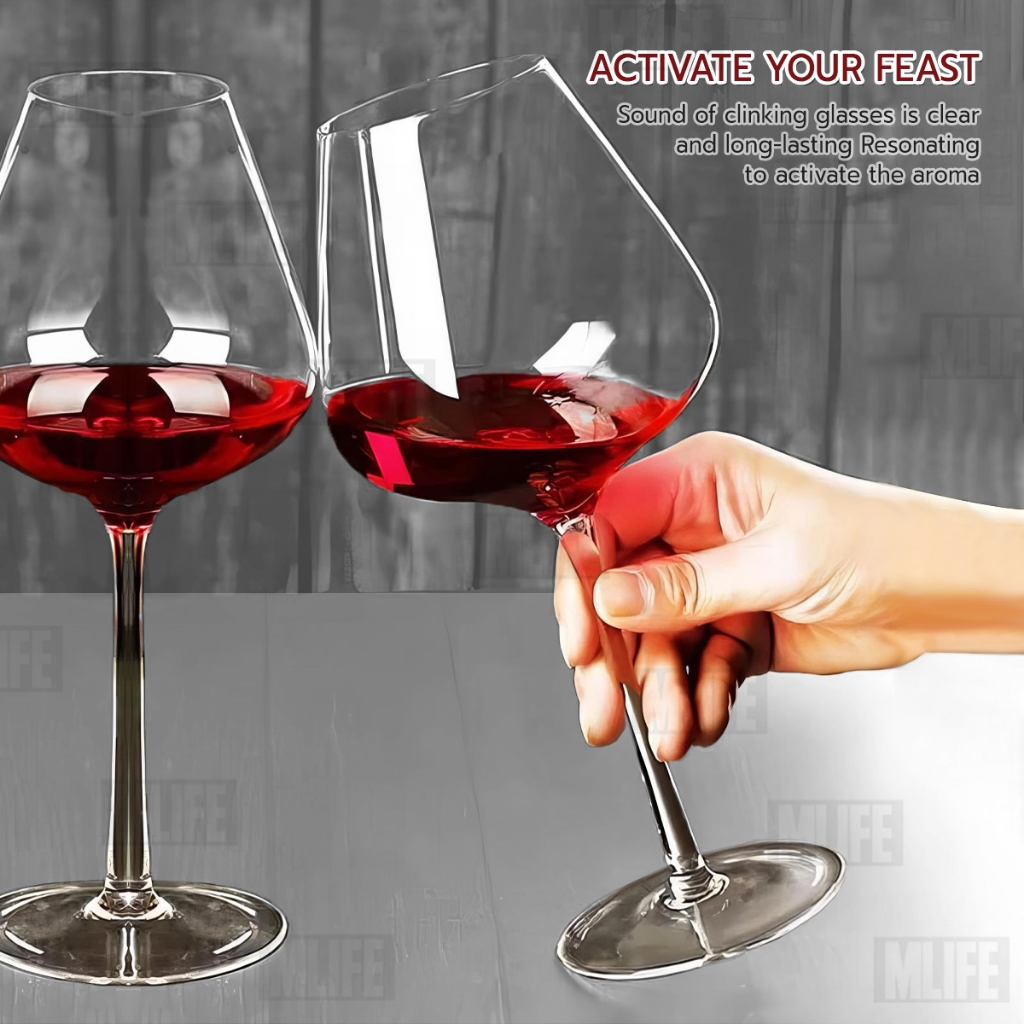 MLIFE - แก้วไวน์ใบใหญ่ 590ml / 460ml แก้วไวน์ ไวน์แดง ไวน์ขาว แชมเปญ ที่เปิดขวด แก้วโอเชี่ยน - Wine Glass Insulate Glass - รูปที่ 3