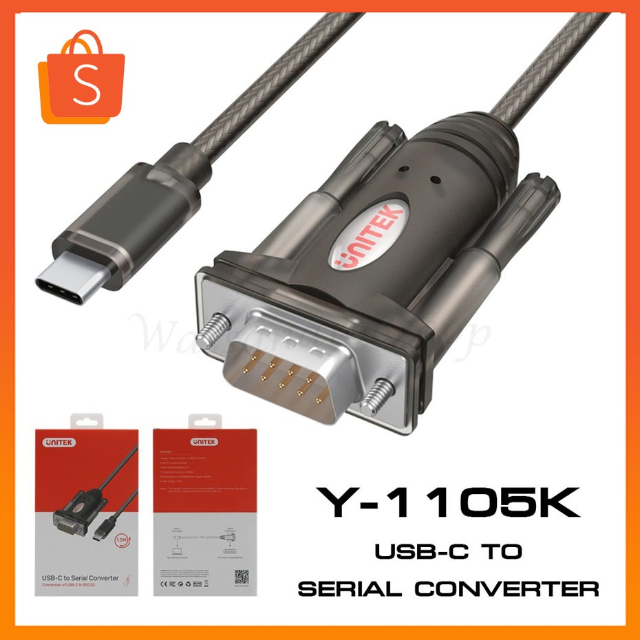 Unitek Y-1105K Cable USB Type C TO Serial RS-232 1.5M