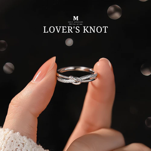 MEET💕แหวนเงิน lover's knot แหวนเพชร แหวนเงินสวยๆ แหวนมงคล แหวนแฟชั่น แหวนแท้ เซตแหวน แหวนผู้หญิง