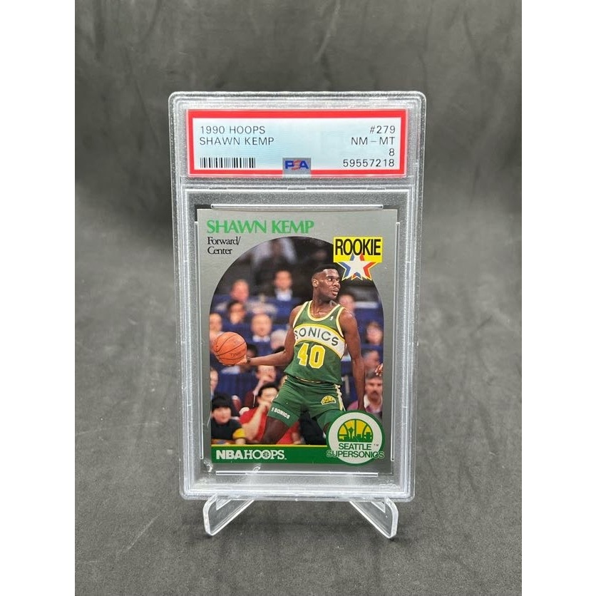 การ์ดนักบาสเก็ตบอล Shawn Kemp / 1990 Hopps #279 /(MINT PSA 7,8 or 9) Basketball Card + FREE GIFT