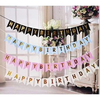 ธงวันเกิดHappy birthday ธงHappy newyear ธงตกแต่งปาร์ตี้หลายแบบชุดที่1/1 พร้อมส่ง