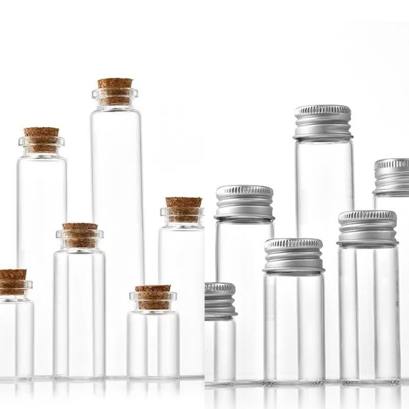 ขวดแก้วจิ๋ว Glass bottle, mini bottle, wishing bottle, drift bottle, cork DIY empty bottle 5-20ml