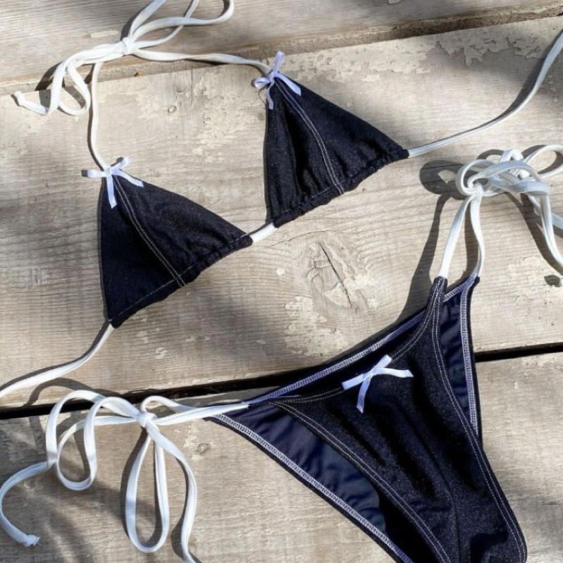 (พร้อมส่ง)BIKINI ชุดว่ายน้ำบิกินี่ บิกินี่สายฝอ บิกินี่สไตล์เกาหลี