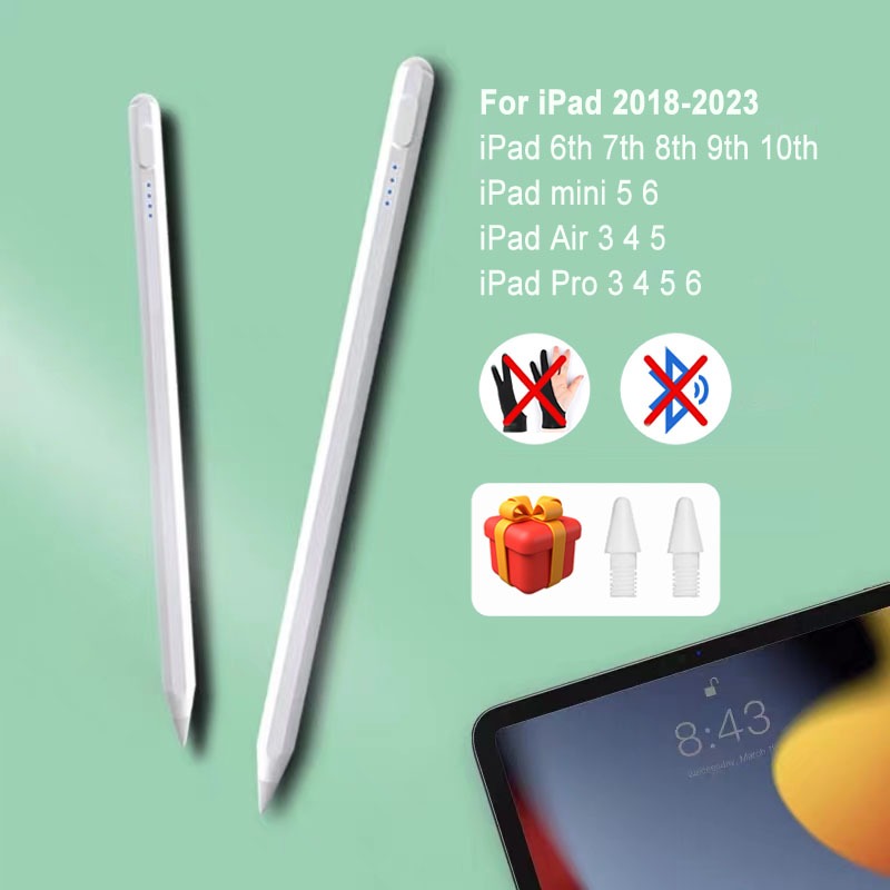 ปากกาไอแพด ปากกาทัชสกรีน Stylus Pen สำหรับ Air5 Air4 Air3 Gen10 gen9 8th 7th 6th Mini6 pro11 2018-22 pro12.9 ปากกาสไตลัส