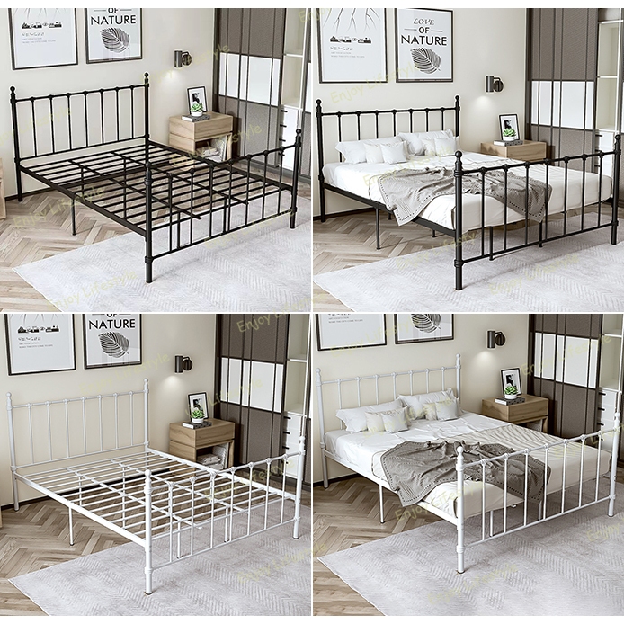 [ผลิตภัณฑ์ใหม่] เตียงเหล็ก 4/5/6ฟุต รุ่นมุมขวา แท่นโลหะไม่มีโครงเตียงหัวเตียงฟอร์นิเจอร์ห้องนอน สามารถใช้ได้อย่างน้อย 20 - รูปที่ 7