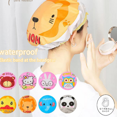 GTRmall C30 (ร้านไทย)หมวกคลุมผมอาบน้ำ ลายการ์ตูนน่ารัก (อุปกรณ์อาบน้ำ)