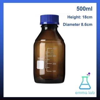 ขวดเก็บสารเคมี สีชา แบบฝาเกลียว ขนาด 100, 250, 500,1000,2000ml, Duran / Reagent bottle, Glass Laboratory Reagent Bottle