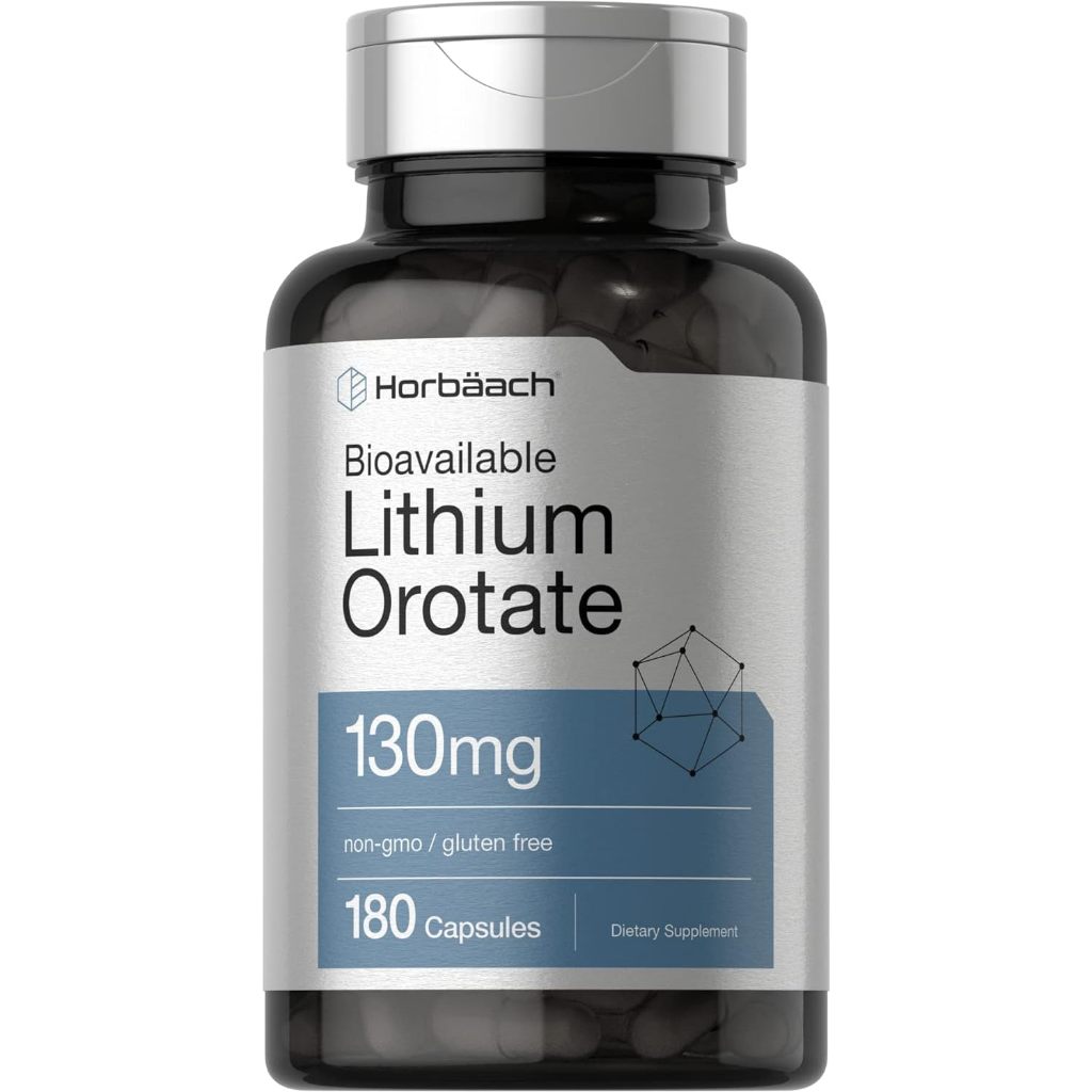 Lithium Orotate 130mg | 180 Capsules | Non-GMO, Gluten Free | 5mg Bioavailable Elemental Lithium by 