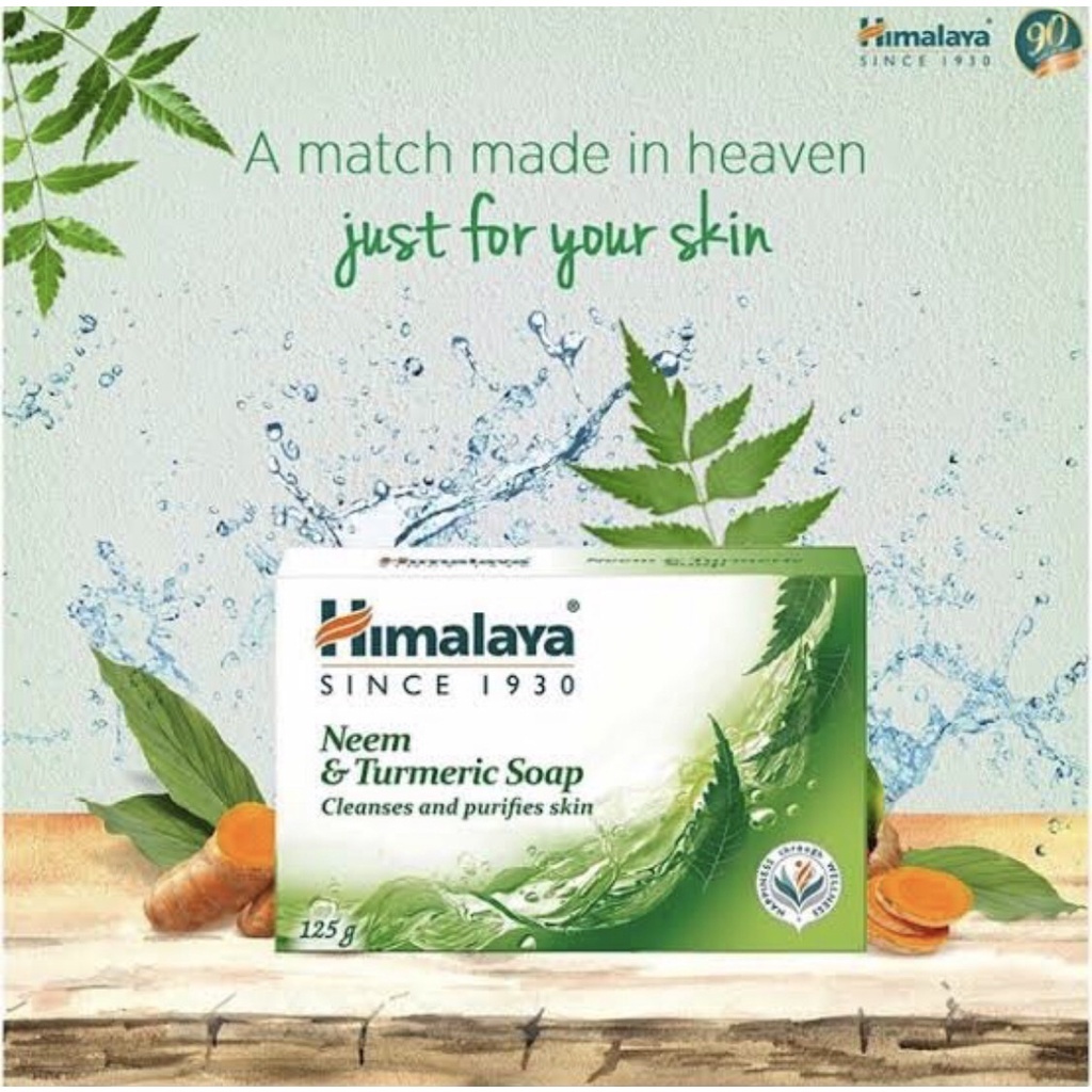 สบู่สะเดาและขมิ้น หิมาลายา 125 กรัม Himalaya Neem and Turmeric Protecting Soap สบู่รักษาสิว รักษาโรคผิวหนัง