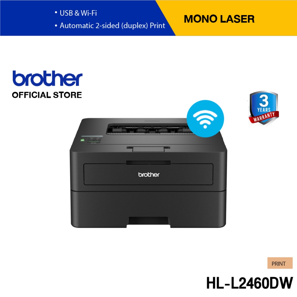 Brother HL-L2460DW เครื่องพิมพ์เลเซอร์ขาวดำไร้สาย พิมพ์สองหน้าอัตโนมัติ 36ppm