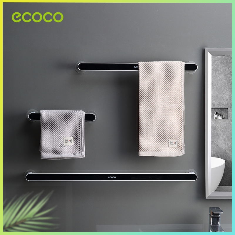 ECOCO ราวแขวนผ้า ผ้าเช็ดตัว ออแกไนเซอร์ แร็คติดผนัง แบบไม่ต้องเจาะสำหรับตู้แขวนผ้าเช็ดตัวที่บ้าน ชั้นวางพลาสติก