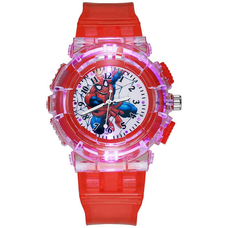นาฬิกาเด็ก นาฬิกา Spider-Man สีสันสดใส กระพริบลายน่ารัก (พร้อมส่ง)