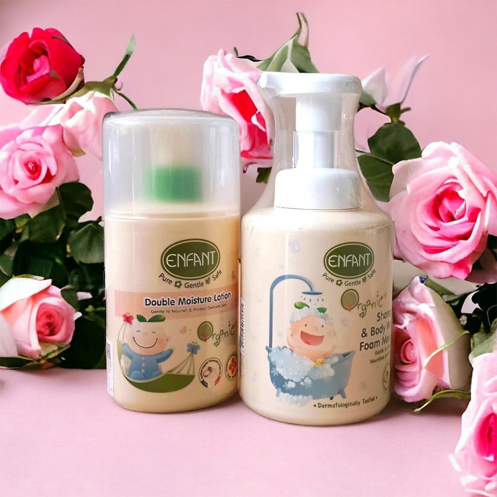 Enfant เซ็ทโฟมอาบน้ำ + โลชั่น Double