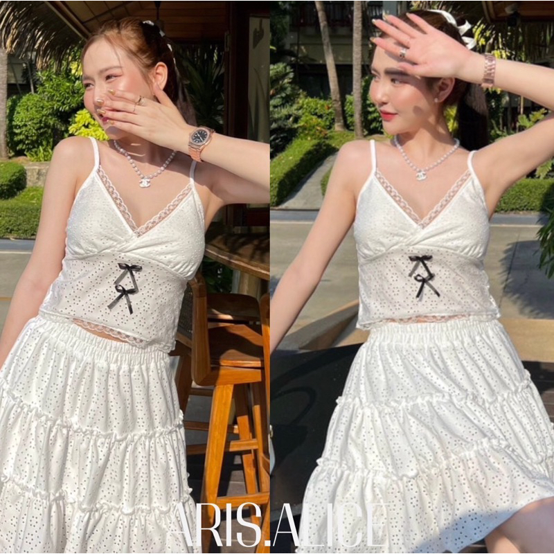 SALE❗️เสื้อสายเดี่ยวฉลุ และกระโปรงฉลุน่ารักสไตส์สาวเวียดนาม
