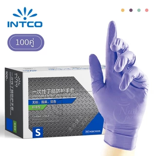 INTCO PVC GLOVES 50/100ชิ้น ถุงมือไม่มีแป้ง สำหรับผู้ที่แพ้แป้งในถุงมือ ไม่ระคายเคือง ยืดหยุ่นดี