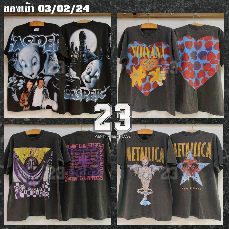 [ 23 ]  ป้ายUSA เสื้อวินเทจ เสื้อทัวร์ วงร๊อค เสื้อการ์ตูน CASPER / METALLICA / NIRVANA HSB / RED-HO