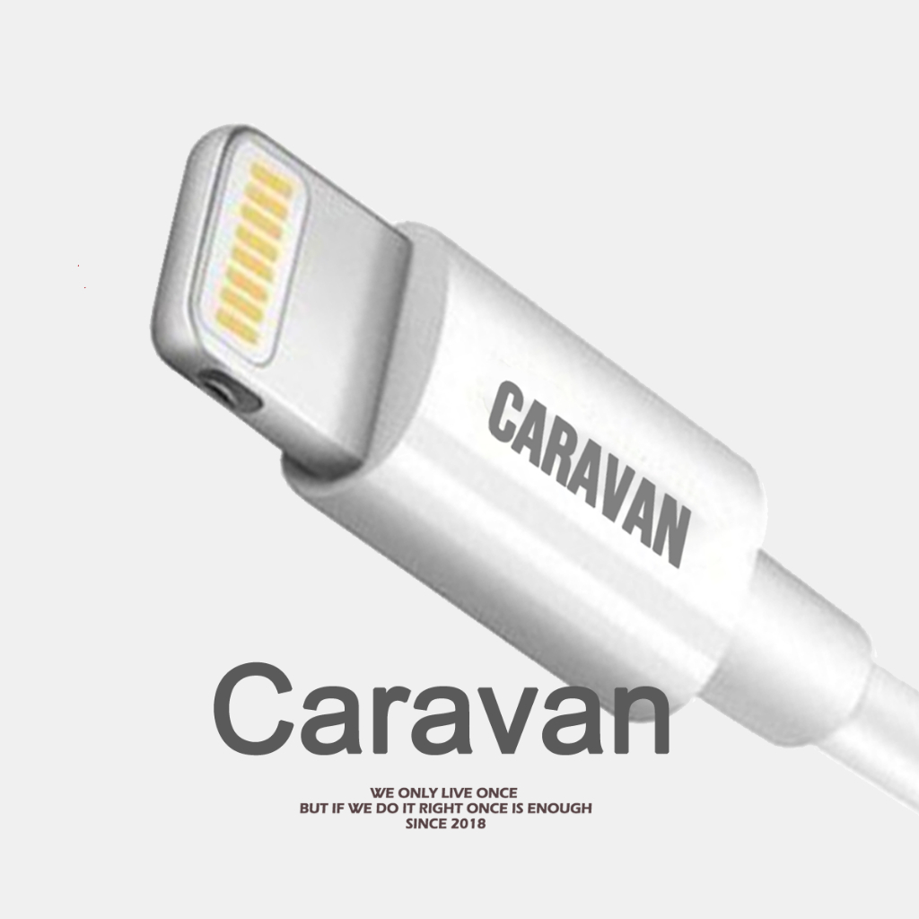 Caravan Crew สายชาร์จ ไอโฟน Micro Type-C for OPPO VIVO MI XIAOMI REDMI HUAWEI Cable Fast Charging Samsung (สีขาว)