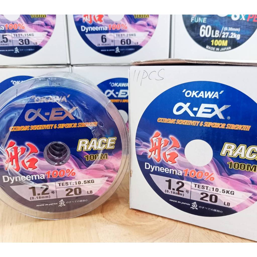 สายพีอี Okawa Race/Gigaline สายไดนีม่า100% (Made in Japan.) ขนาด 1.2-2.5-4-5-6-8 ม้วนละ 100ม. ต่อเนื่อง 1000ม. ราคา ถูกที่สุด ดีลบีเคเค แกลเลอรีภาพที่ 5