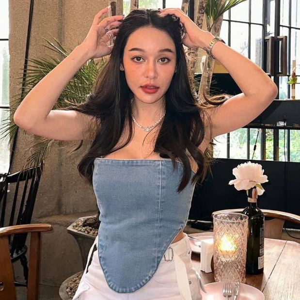 MOTTOM - Elsa Strapless Denim Top