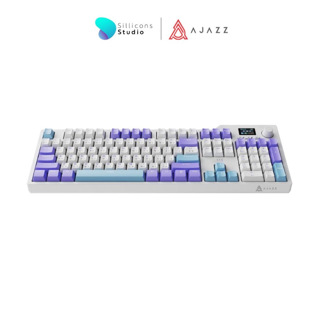 คีย์บอร์ดเกมมิ่ง Ajazz AK35i V2 TFT Screen Gasket Tri-Mod Mechanical Keyboard รับประกันสินค้า 1 ปี