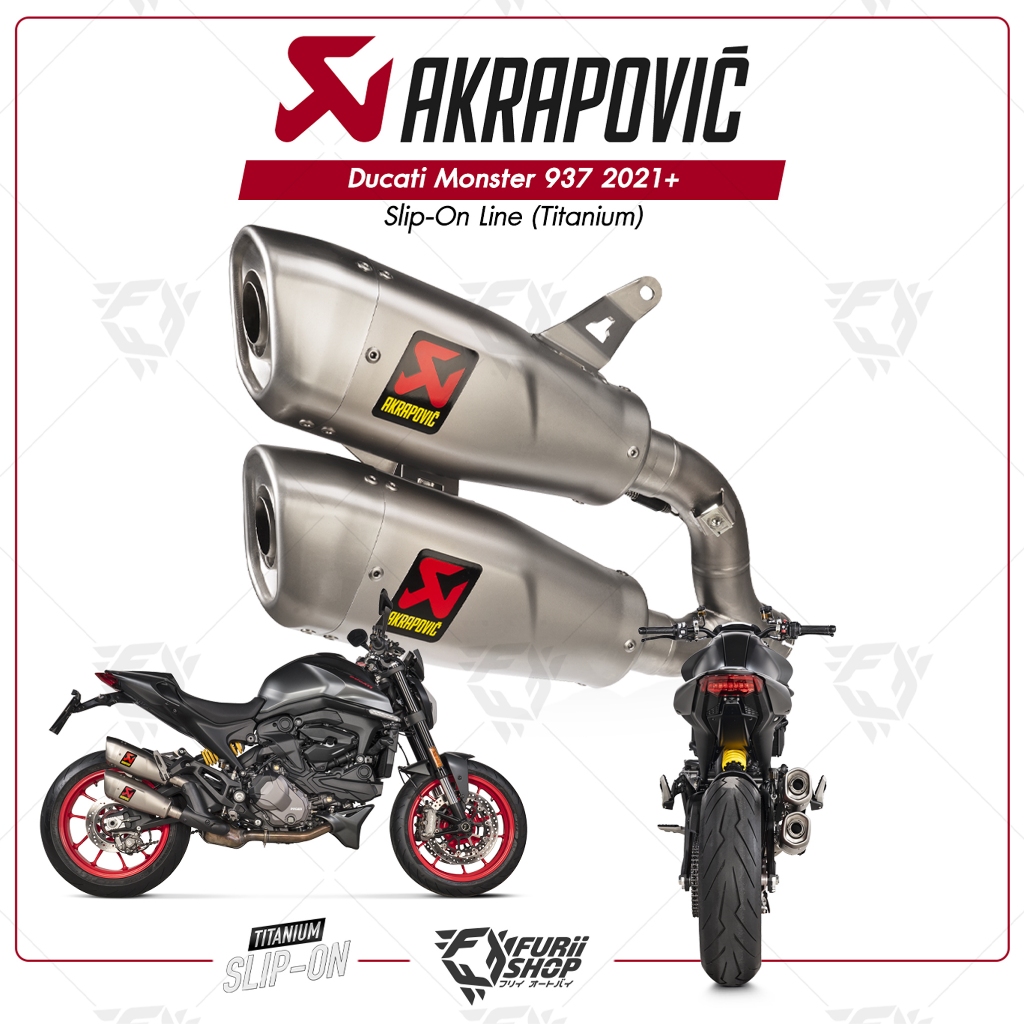 ท่อ Akrapovic Slip on Titanium : for Ducati Monster 937 2021+