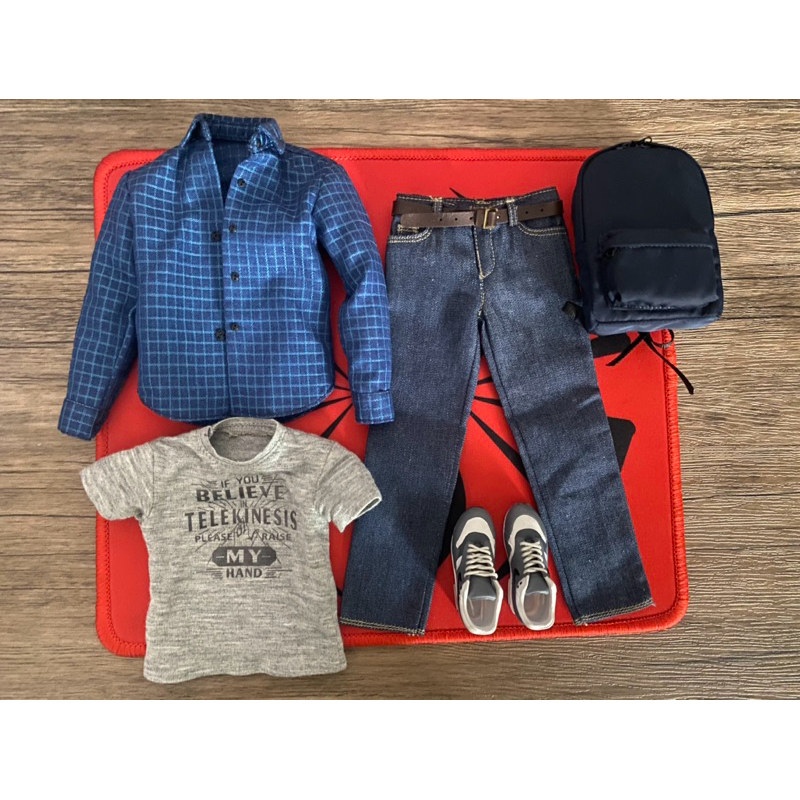 1/6 Spiderman Hero Tom Holland Casual Trench Coat Shirt Jeans Clothes