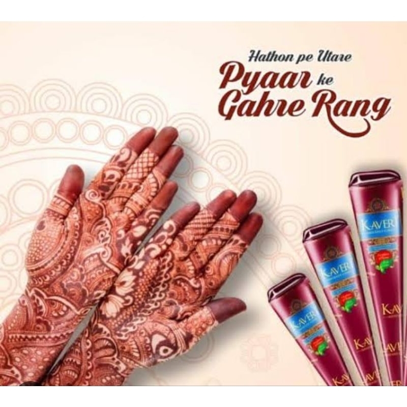 kaveri natural henna mehendi cone hand body paint
